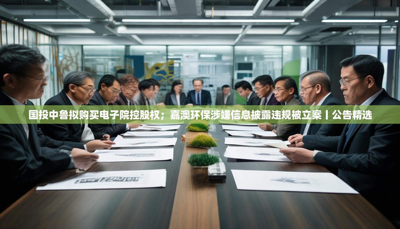 国投中鲁拟购买电子院控股权；嘉澳环保涉嫌信息披露违规被立案丨公告精选