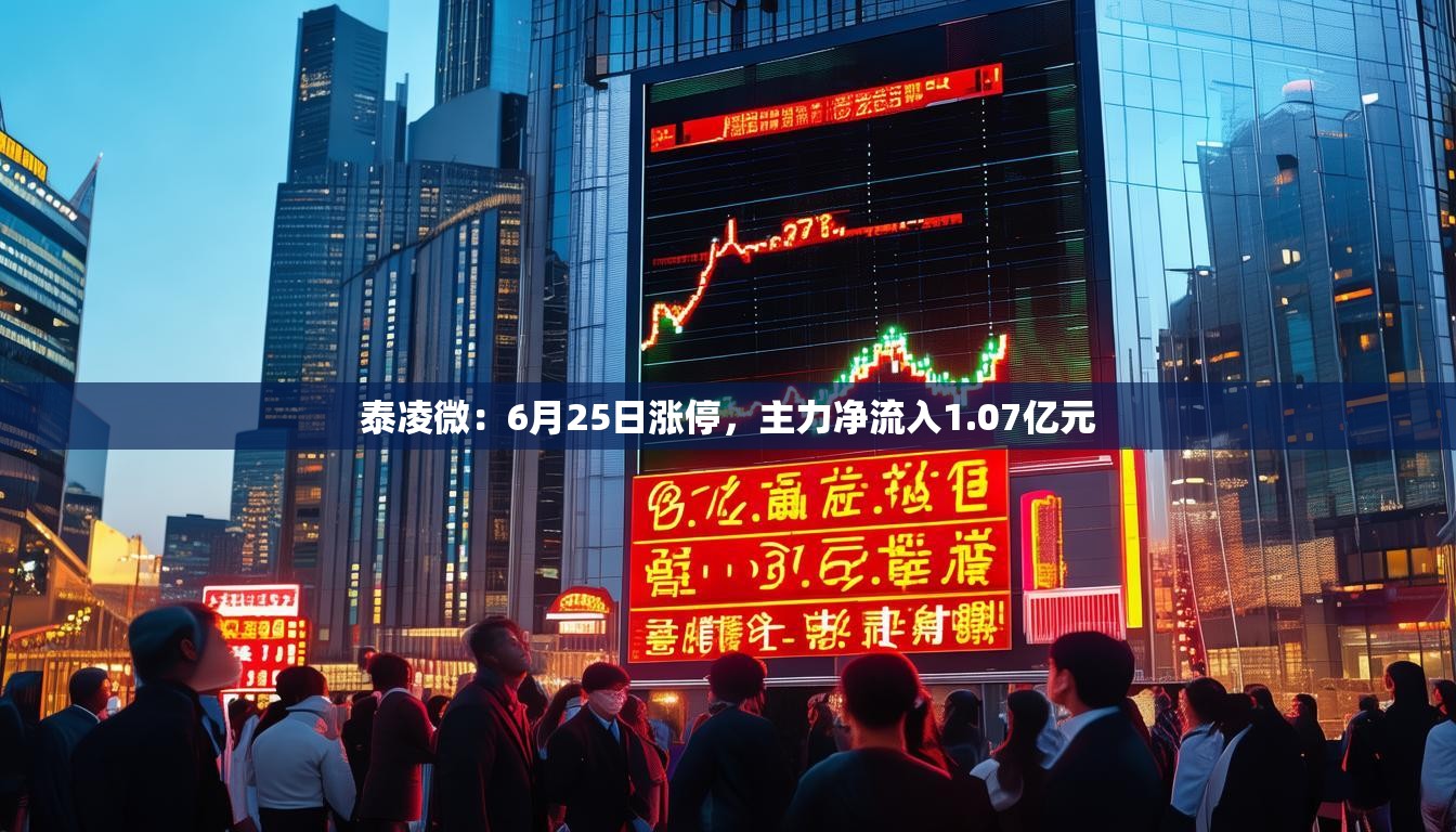 泰凌微：6月25日涨停，主力净流入1.07亿元