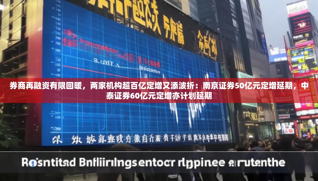 券商再融资有限回暖，两家机构超百亿定增又添波折：南京证券50亿元定增延期，中泰证券60亿元定增亦计划延期